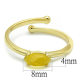 LO4066 - Brass Ring Flash Gold Women Synthetic Topaz