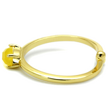 LO4066 - Brass Ring Flash Gold Women Synthetic Topaz