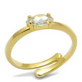 LO4067 - Brass Ring Flash Gold Women AAA Grade CZ Clear