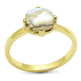 LO4071 - Brass Ring Flash Gold Women Precious Stone Aurora Borealis (Rainbow Effect)