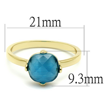 LO4073 - Brass Ring Flash Gold Women Synthetic Capri Blue