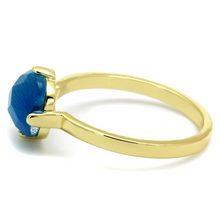 LO4073 - Brass Ring Flash Gold Women Synthetic Capri Blue