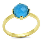 LO4073 - Brass Ring Flash Gold Women Synthetic Capri Blue