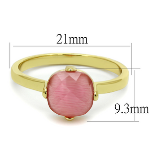 LO4075 - Brass Ring Flash Gold Women Synthetic Rose
