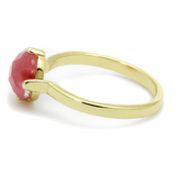LO4075 - Brass Ring Flash Gold Women Synthetic Rose