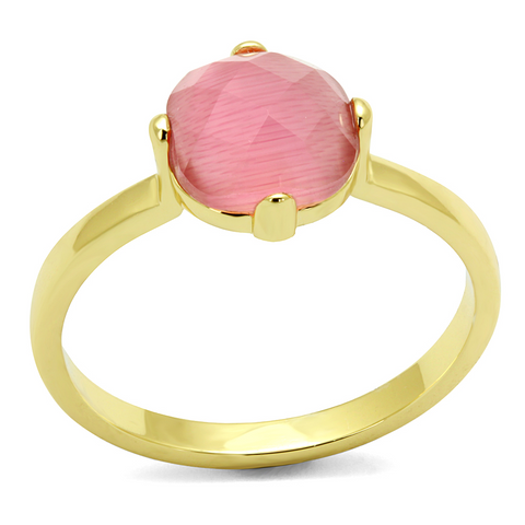 LO4075 - Brass Ring Flash Gold Women Synthetic Rose