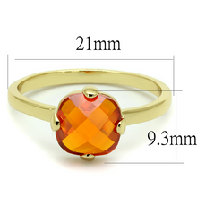 LO4079 - Brass Ring Flash Gold Women AAA Grade CZ Orange
