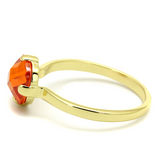 LO4079 - Brass Ring Flash Gold Women AAA Grade CZ Orange