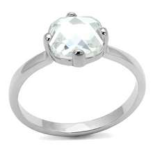 LO4080 - Brass Ring Rhodium Women AAA Grade CZ Clear