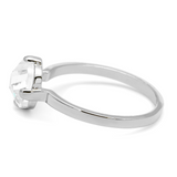 LO4080 - Brass Ring Rhodium Women AAA Grade CZ Clear