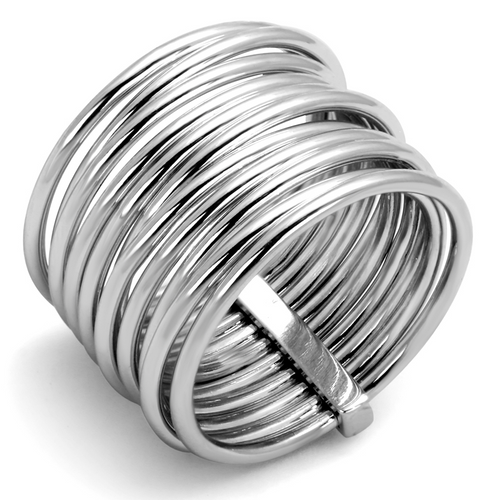 LO4082 - Brass Ring Rhodium Women No Stone No Stone