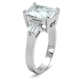 LO4091 - Brass Ring Rhodium Women AAA Grade CZ Clear