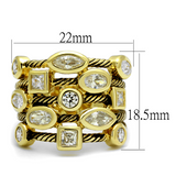 LO4096 - Brass Ring Gold Women AAA Grade CZ Clear