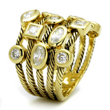 LO4096 - Brass Ring Gold Women AAA Grade CZ Clear