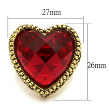 LO4102 - Brass Ring Gold Women Synthetic Garnet