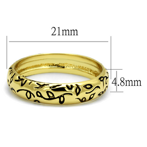 LO4106 - Brass Ring Gold Women Epoxy Jet