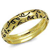 LO4106 - Brass Ring Gold Women Epoxy Jet