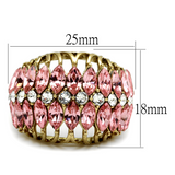 LO4108 - Brass Ring IP Gold(Ion Plating) Women Top Grade Crystal Rose