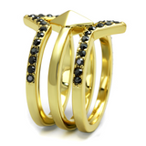 LO4113 - Brass Ring Gold Women Top Grade Crystal Hematite