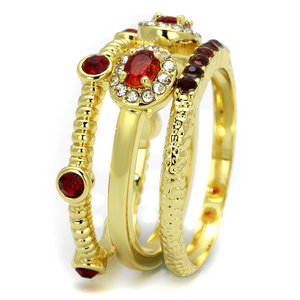 LO4116 - Brass Ring Gold Women Top Grade Crystal Siam