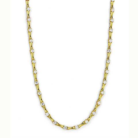 LO4123 - Brass Necklace Gold Women AAA Grade CZ Clear