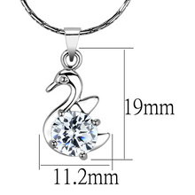 LO4149 - Brass Chain Pendant Rhodium Women AAA Grade CZ Clear