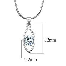 LO4157 - Brass Chain Pendant Rhodium Women AAA Grade CZ Clear