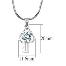 LO4161 - Brass Chain Pendant Rhodium Women AAA Grade CZ Clear