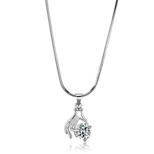 LO4163 - Brass Chain Pendant Rhodium Women AAA Grade CZ Clear