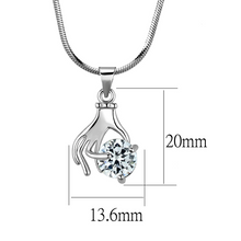 LO4163 - Brass Chain Pendant Rhodium Women AAA Grade CZ Clear