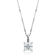 LO4174 - Brass Chain Pendant Rhodium Women AAA Grade CZ Clear