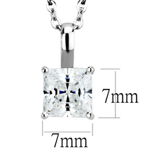 LO4174 - Brass Chain Pendant Rhodium Women AAA Grade CZ Clear