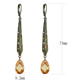 LO4189 - Brass Earrings Antique Copper Women Top Grade Crystal Champagne