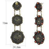 LO4196 - Brass Earrings Antique Copper Women AAA Grade CZ Garnet