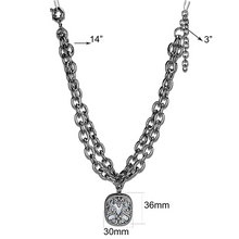 LO4207 - Brass Necklace TIN Cobalt Black Women AAA Grade CZ Clear