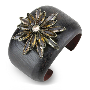 LO4220 - Brass Bangle Antique Copper Women Synthetic Champagne