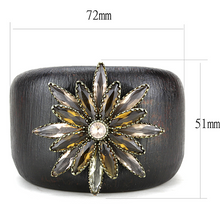 LO4220 - Brass Bangle Antique Copper Women Synthetic Champagne