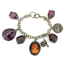 LO4223 - Brass Bracelet Antique Copper Women Synthetic Amethyst
