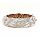 LO4269 - Brass Bangle Rose Gold+e-coating Women Top Grade Crystal Clear