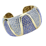 LO4276 - Brass Bangle Gold Women Top Grade Crystal Multi Color