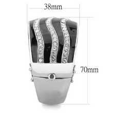 LO4278 - Brass Bangle Rhodium Women Top Grade Crystal Clear