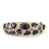 LO4281 - Brass Bangle Gold Women Synthetic Amethyst