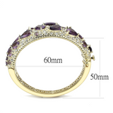 LO4281 - Brass Bangle Gold Women Synthetic Amethyst