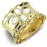LO4285 - Brass Bangle Gold Women Synthetic White