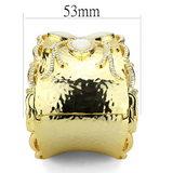 LO4285 - Brass Bangle Gold Women Synthetic White