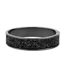 LO4286 - Brass Bangle IP Black(Ion Plating) Women Top Grade Crystal Jet