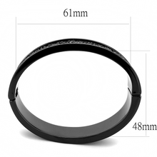 LO4286 - Brass Bangle IP Black(Ion Plating) Women Top Grade Crystal Jet
