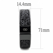 LO4286 - Brass Bangle IP Black(Ion Plating) Women Top Grade Crystal Jet