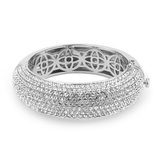 LO4302 - Brass Bangle Rhodium Women Top Grade Crystal Clear