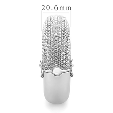 LO4302 - Brass Bangle Rhodium Women Top Grade Crystal Clear